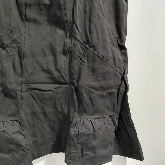 Womens Black Collared Sleeveless Shirt Dress Ruffle Hem Size L - Picture 6 of 13